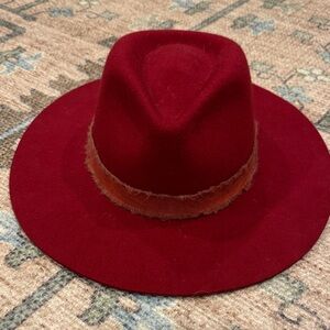 Brixton Red Fedora Hat | Size Large (60 cm)